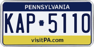 PA license plate KAP5110