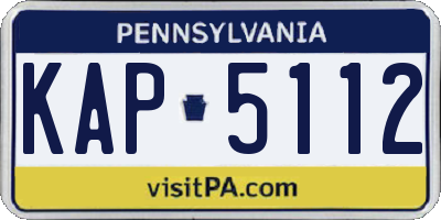 PA license plate KAP5112