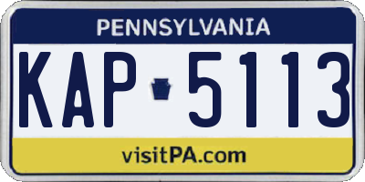 PA license plate KAP5113