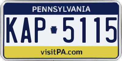 PA license plate KAP5115