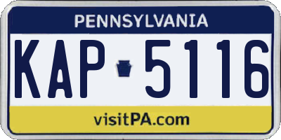 PA license plate KAP5116