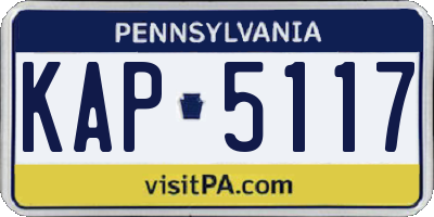 PA license plate KAP5117