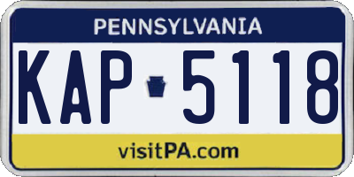 PA license plate KAP5118