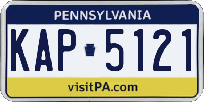 PA license plate KAP5121