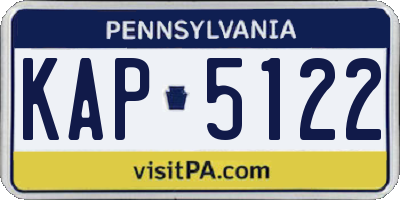 PA license plate KAP5122