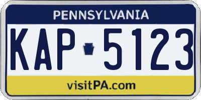 PA license plate KAP5123