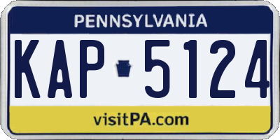 PA license plate KAP5124