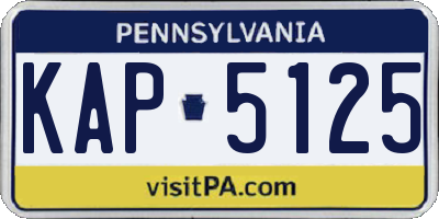 PA license plate KAP5125