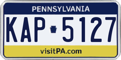 PA license plate KAP5127