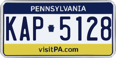 PA license plate KAP5128