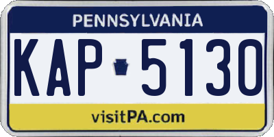 PA license plate KAP5130