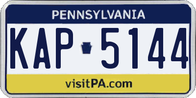 PA license plate KAP5144
