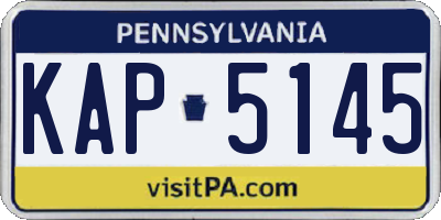 PA license plate KAP5145