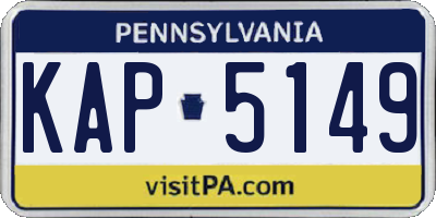 PA license plate KAP5149