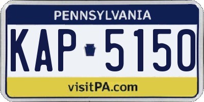 PA license plate KAP5150