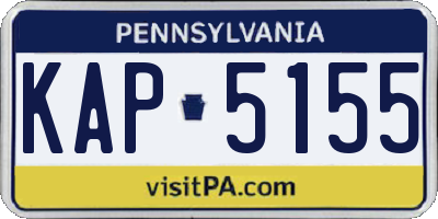 PA license plate KAP5155