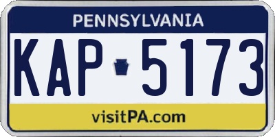 PA license plate KAP5173