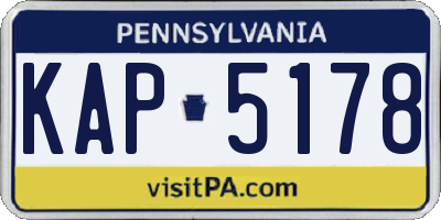 PA license plate KAP5178