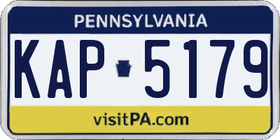 PA license plate KAP5179