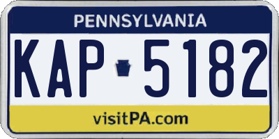 PA license plate KAP5182