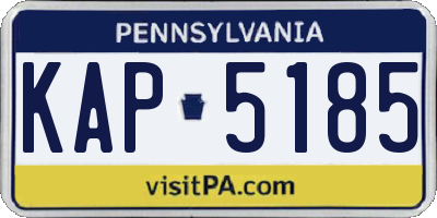 PA license plate KAP5185