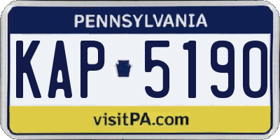 PA license plate KAP5190