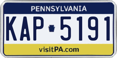 PA license plate KAP5191