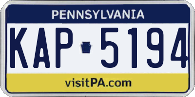 PA license plate KAP5194