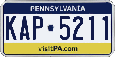 PA license plate KAP5211