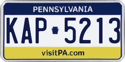 PA license plate KAP5213