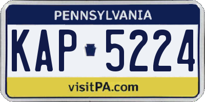 PA license plate KAP5224