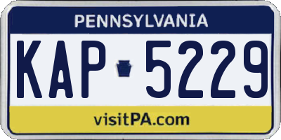 PA license plate KAP5229