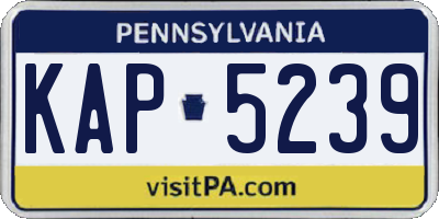 PA license plate KAP5239