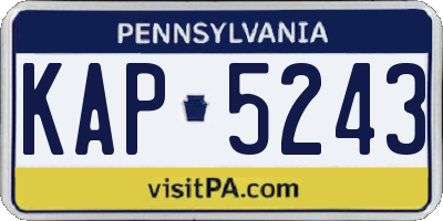 PA license plate KAP5243