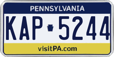PA license plate KAP5244