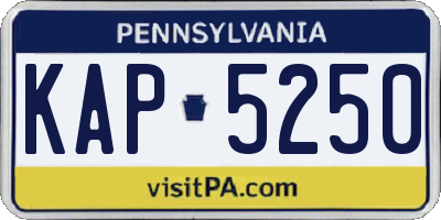 PA license plate KAP5250