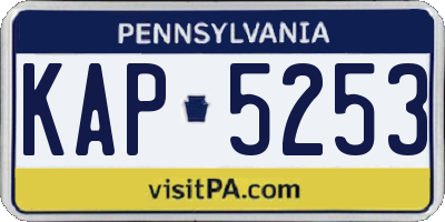 PA license plate KAP5253