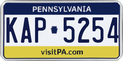 PA license plate KAP5254