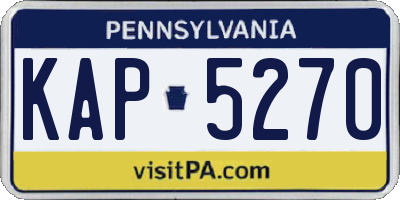 PA license plate KAP5270