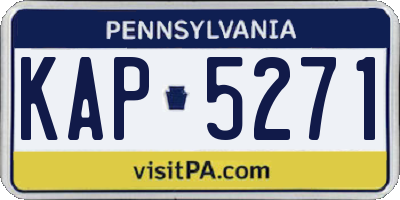 PA license plate KAP5271