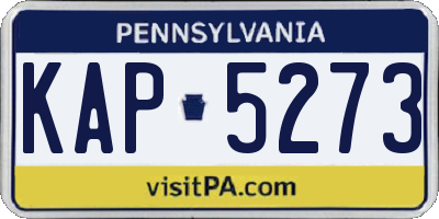 PA license plate KAP5273