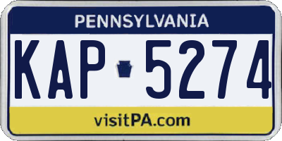 PA license plate KAP5274