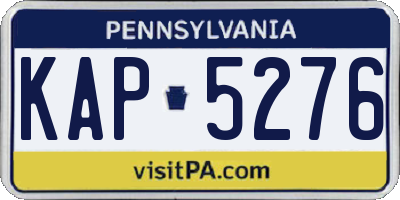 PA license plate KAP5276