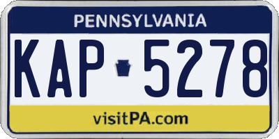 PA license plate KAP5278