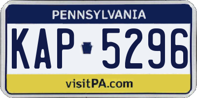 PA license plate KAP5296