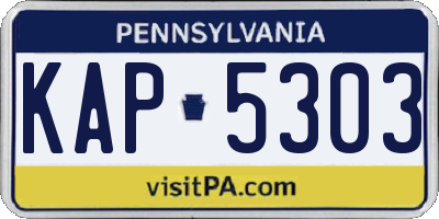 PA license plate KAP5303