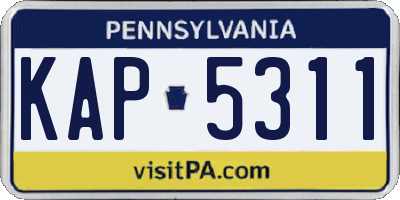 PA license plate KAP5311