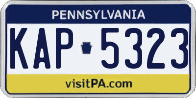 PA license plate KAP5323