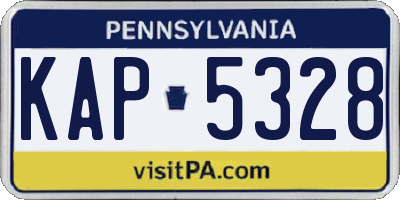 PA license plate KAP5328
