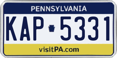 PA license plate KAP5331